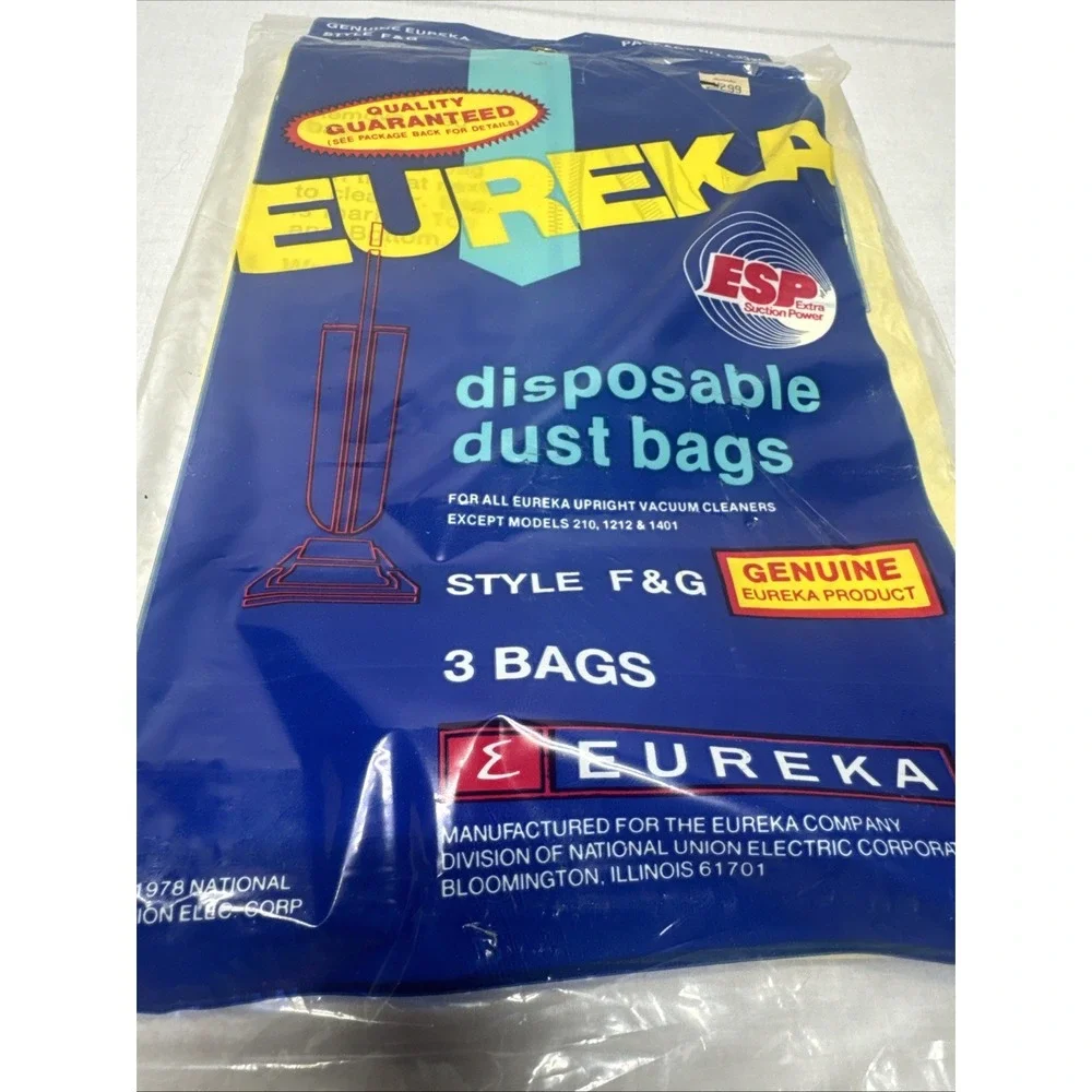 Genuine Eureka ~ F&G Vacuum Bags ~ 3-pack ~ 52320 ~ Brand New ~ Factory Sealed